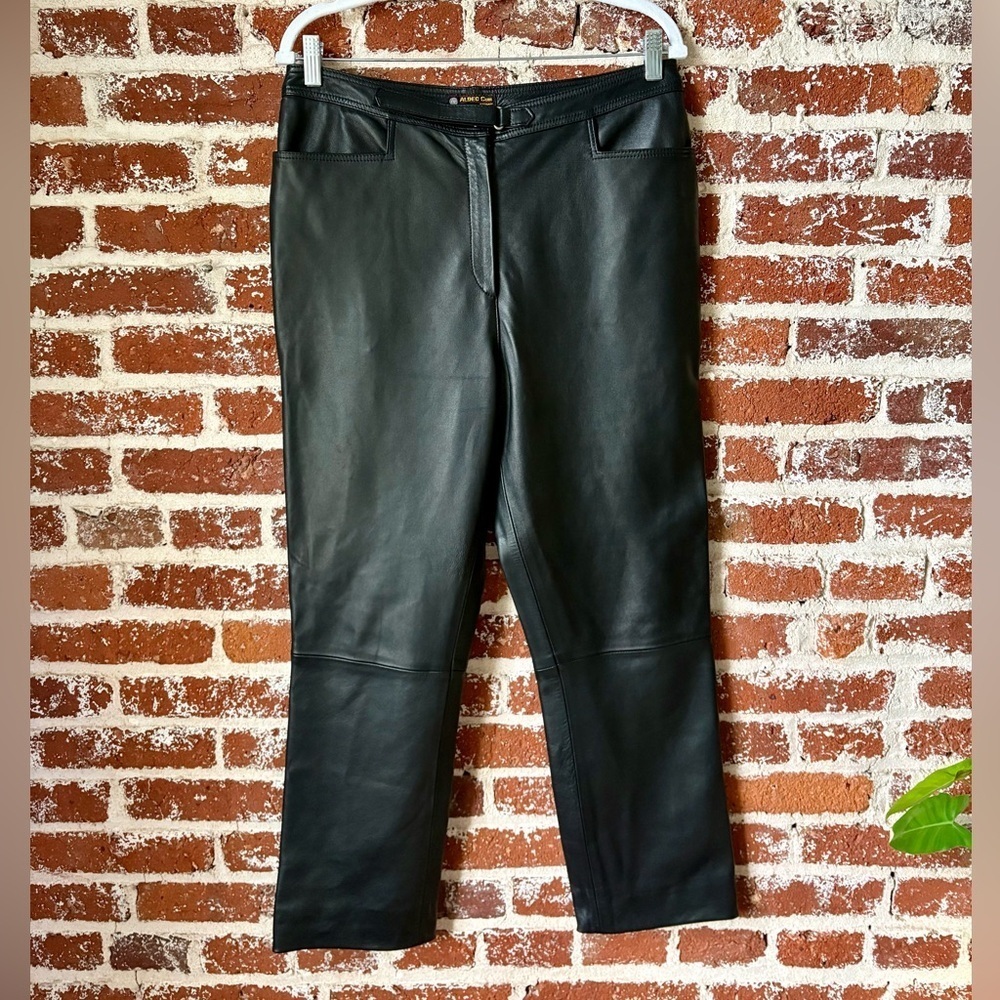 Vintage Aldec Cuir Black Straight Leg Leather Pants